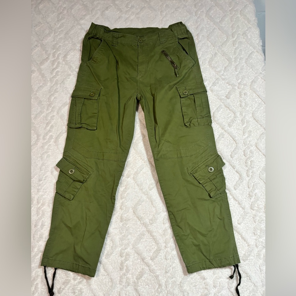 Green mens cargo pants waist 34 inch